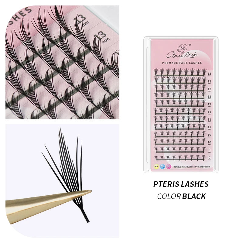 GLAMLASH Comic Spire Eyelash Extension Natural Comango Manga False Eyelashes Premade Fans Feather Anime Lashes Makeup Tools