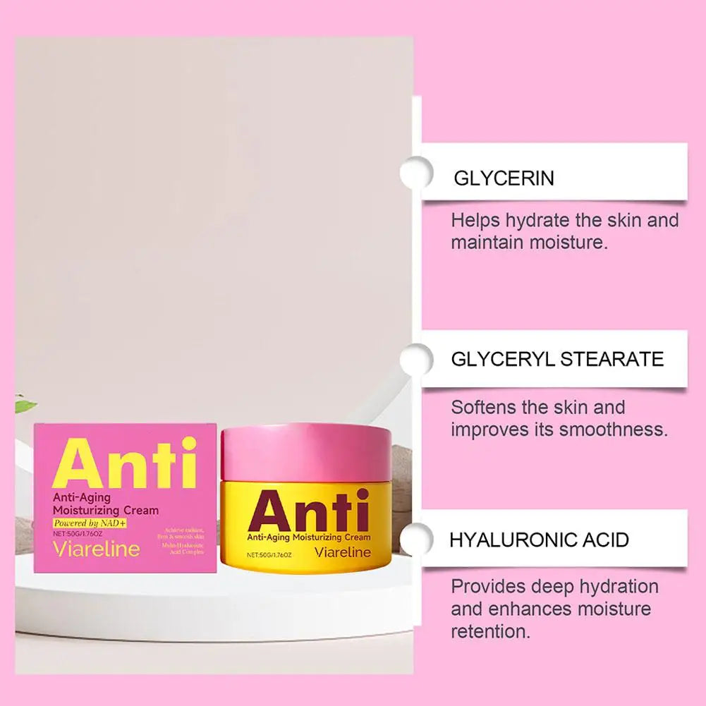 50g Anti-Aging Moisturizing Cream Powered By NAD+ Hydrating Softening Soothing Firming Brightening Gentle Original Facial Cream
