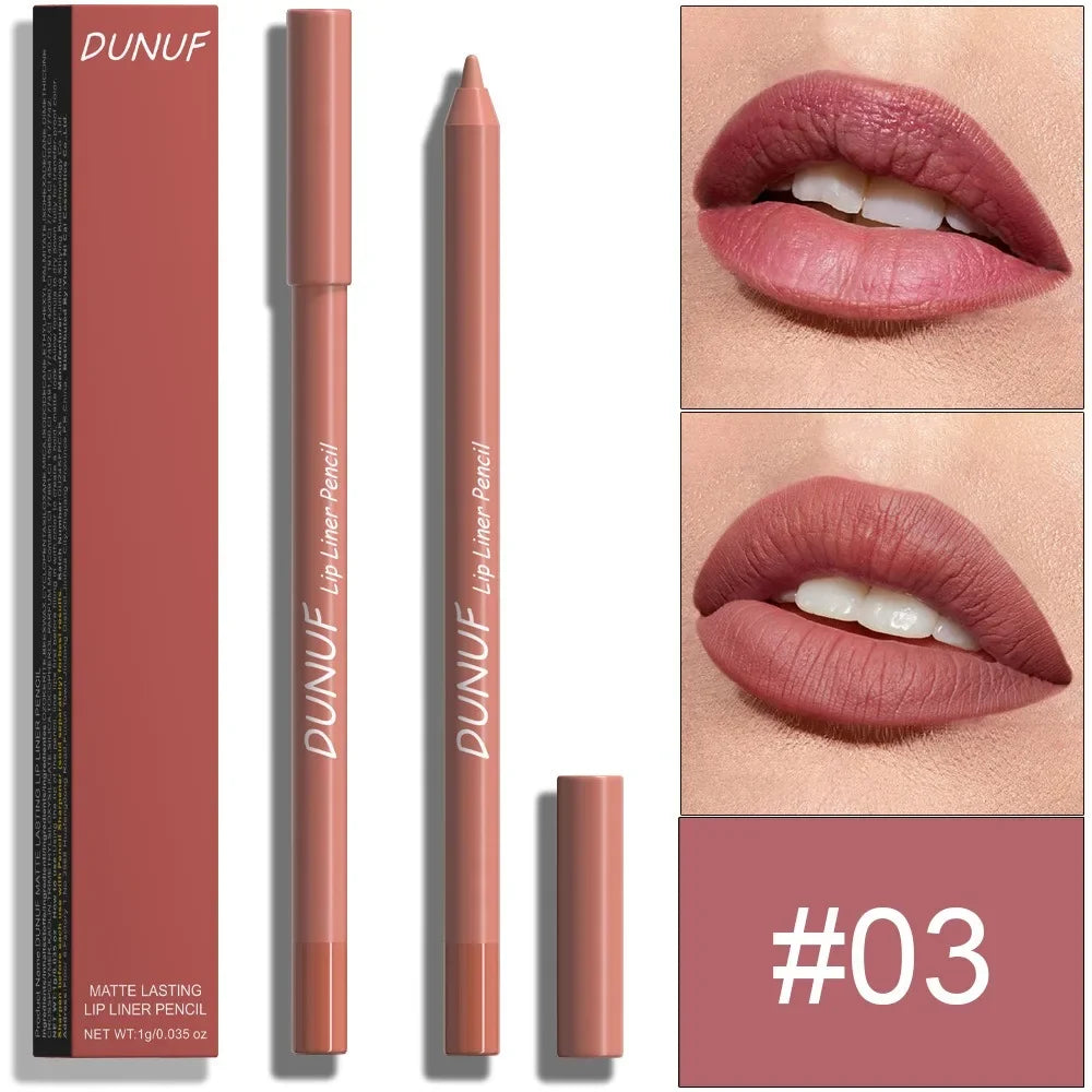 24 Colors Foaming Lipliner Durable Waterproof Soft Mist Lipstick Pen Gentle Pink Brown Purple Colors Matte Lip Contouring Pencil