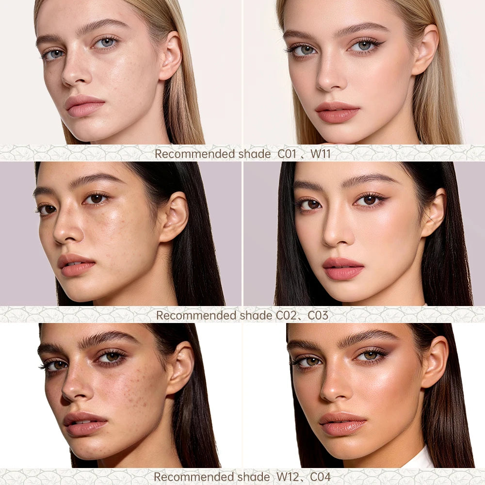 Panda Land Full Coverage Cushion Fondation, Breathable Hydrating Nourishing Poreless Face Makeup Save for Sensitive Skin