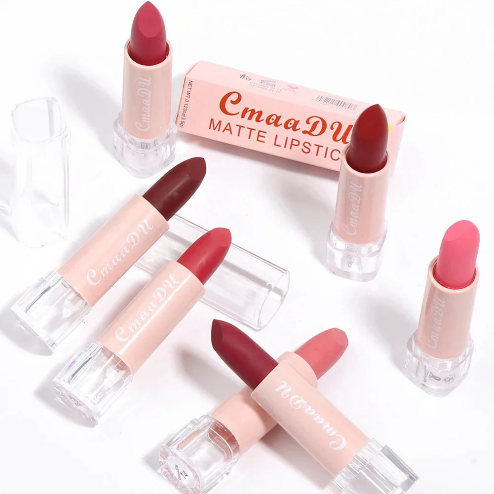 Matte Lipstick Bean Paste Pink Color Lips Makeup Waterproof Long Lasting Cosmetic Moisturizer Lip Stick 15 Color Daily Make Up