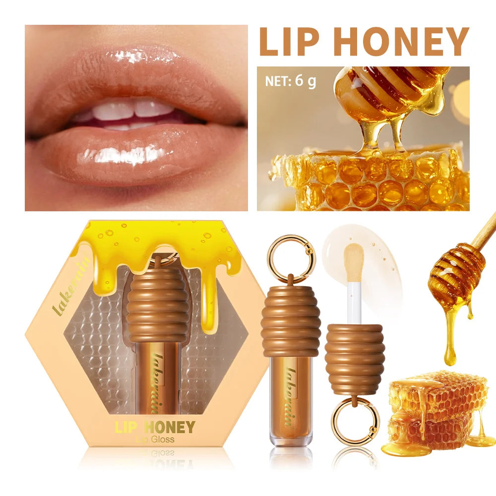 Lip Honey Lip Oil Lip Plumper Hydration Long Lasting Moisturizing Smooth Nourishing Non Sticky Bag Clip Ring Cosmetics Lip Balm