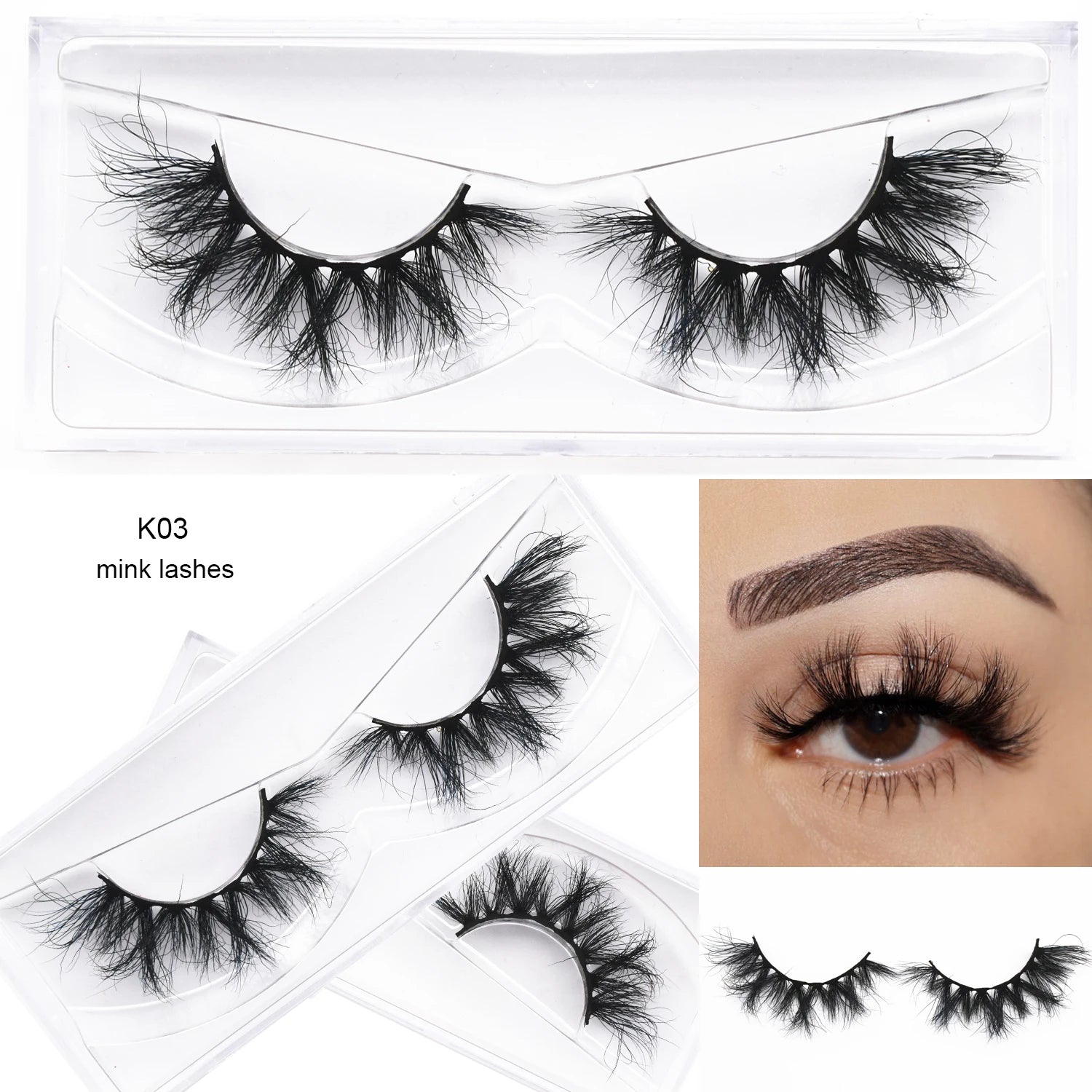 Mink Fake Eyelashes 3D Mink Lashes Natural Long False Eyelash Cruelty-free Mink Hair Fluttery False Lashes Makeup D101 Lash Gift