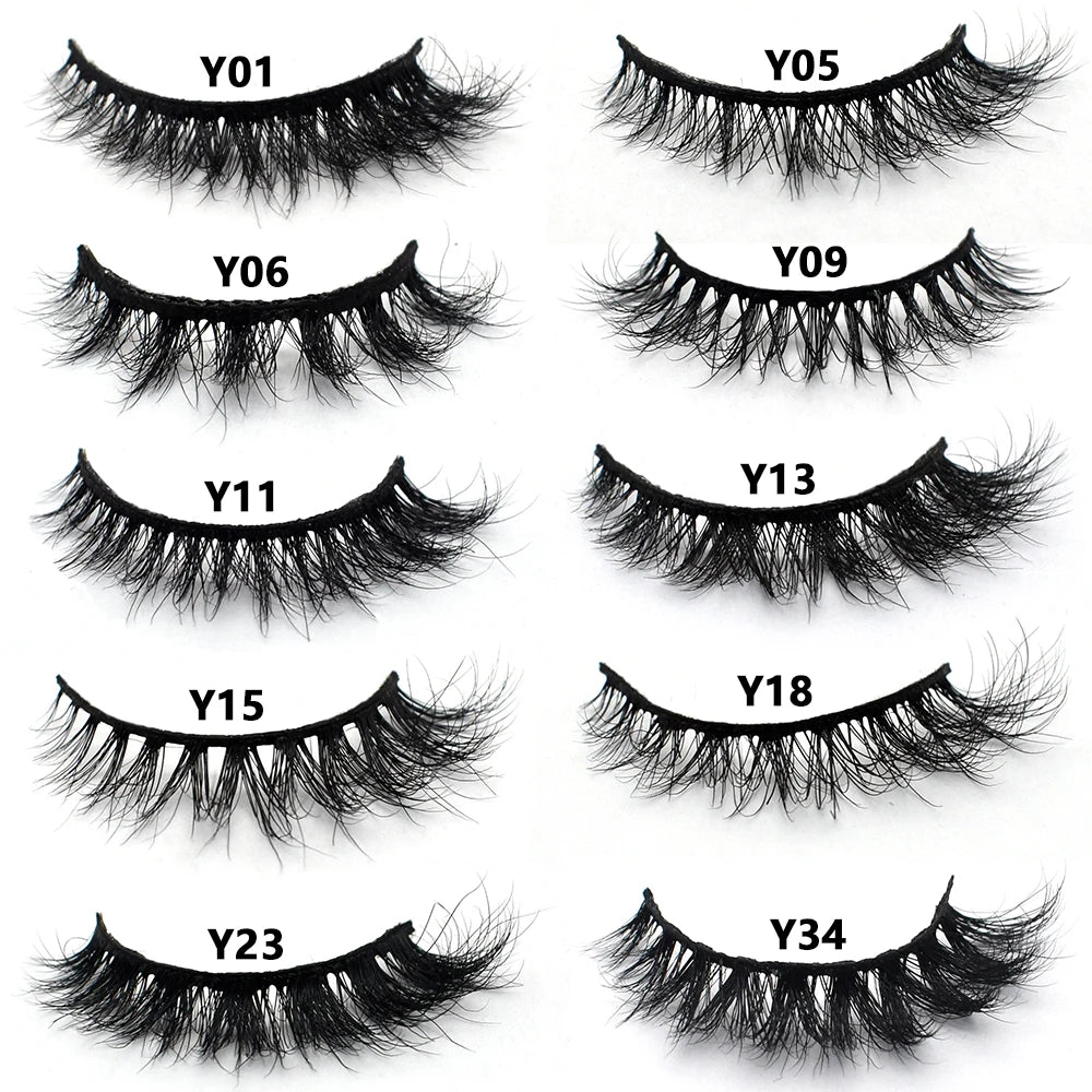 FOXESJI Real Mink Fluffy Short Eye Lashes Extension Wispy Soft Natural Short False Eyelashes Daily Wear Full Strip Lashes Makeup