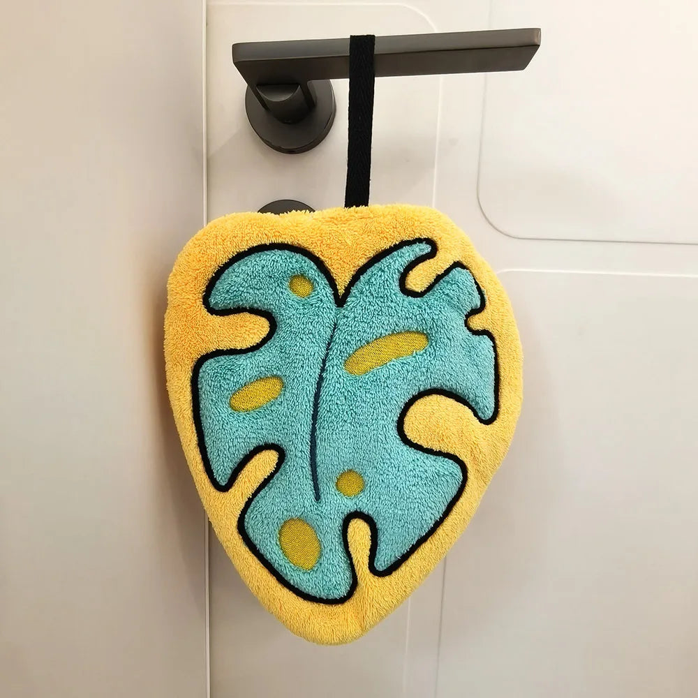 Leaf Hand Towel Bathroom Accessories Absorbent Kitchen Towel Soft Towel Hanging Towels Handkerchief Towels Home Wash Hand Towels