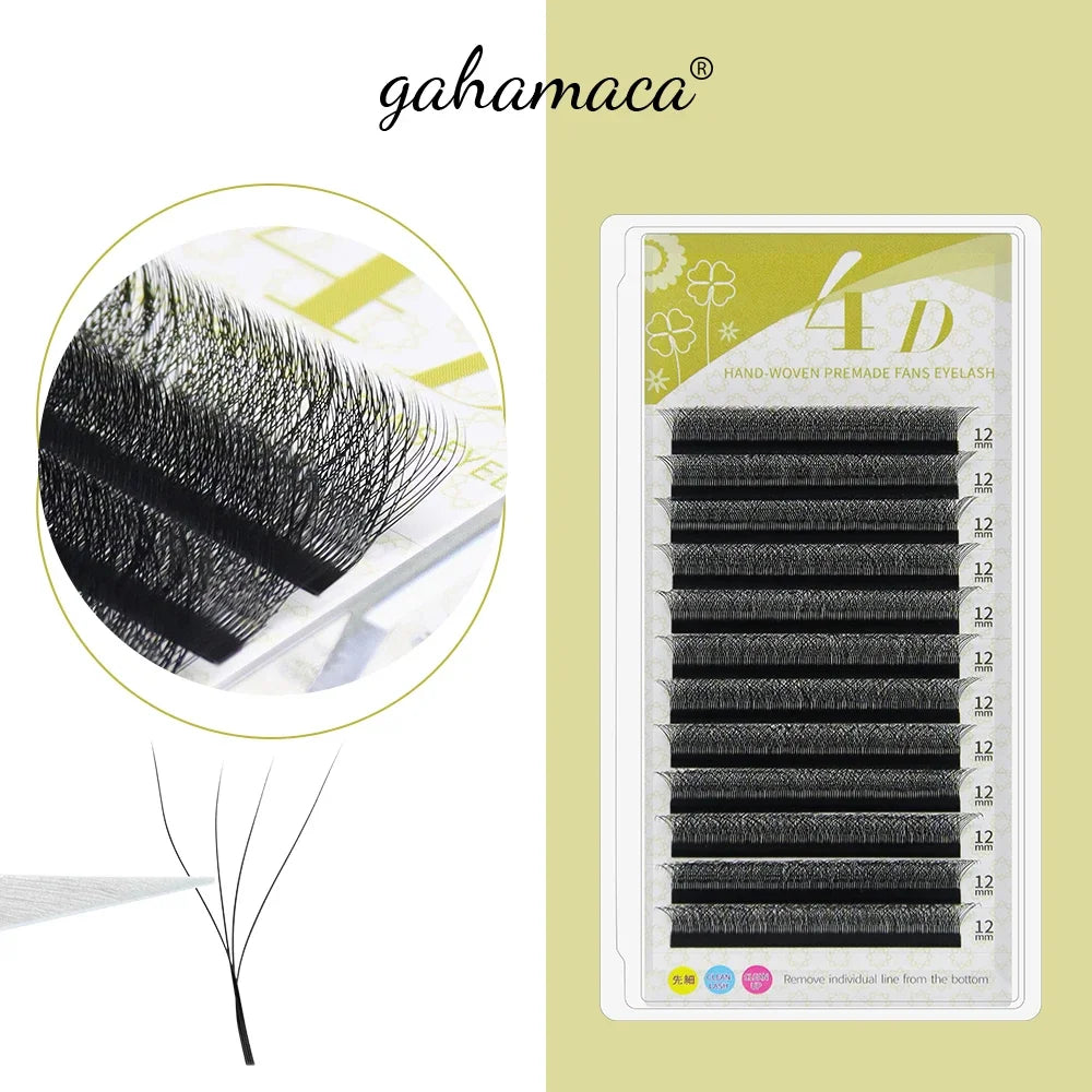 GAHAMACA W-Shape Eyelash Extensions 3D/4D/5D Premade Volume Fans YY Style Lashes Natural Soft Easy Faning Faux Mink Eyelashes