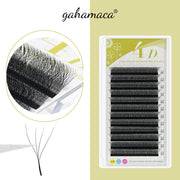 GAHAMACA W-Shape Eyelash Extensions 3D/4D/5D Premade Volume Fans YY Style Lashes Natural Soft Easy Faning Faux Mink Eyelashes