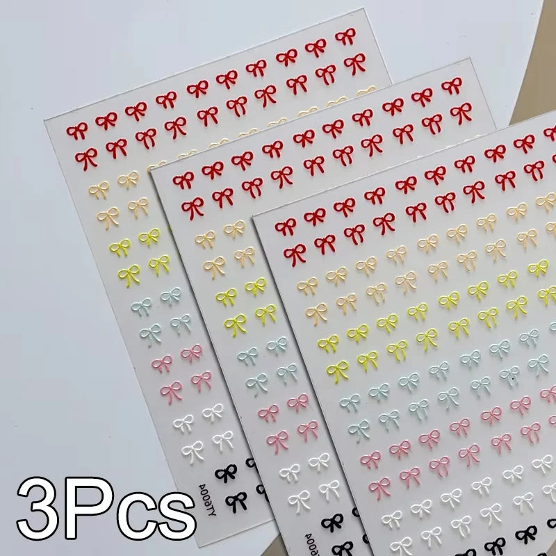 3Pcs White Lace 5D Nail Art Stickers Y2k Embossed Flowers Heart Petals Elegant French Decals Wedding Nails Manicure Decorations