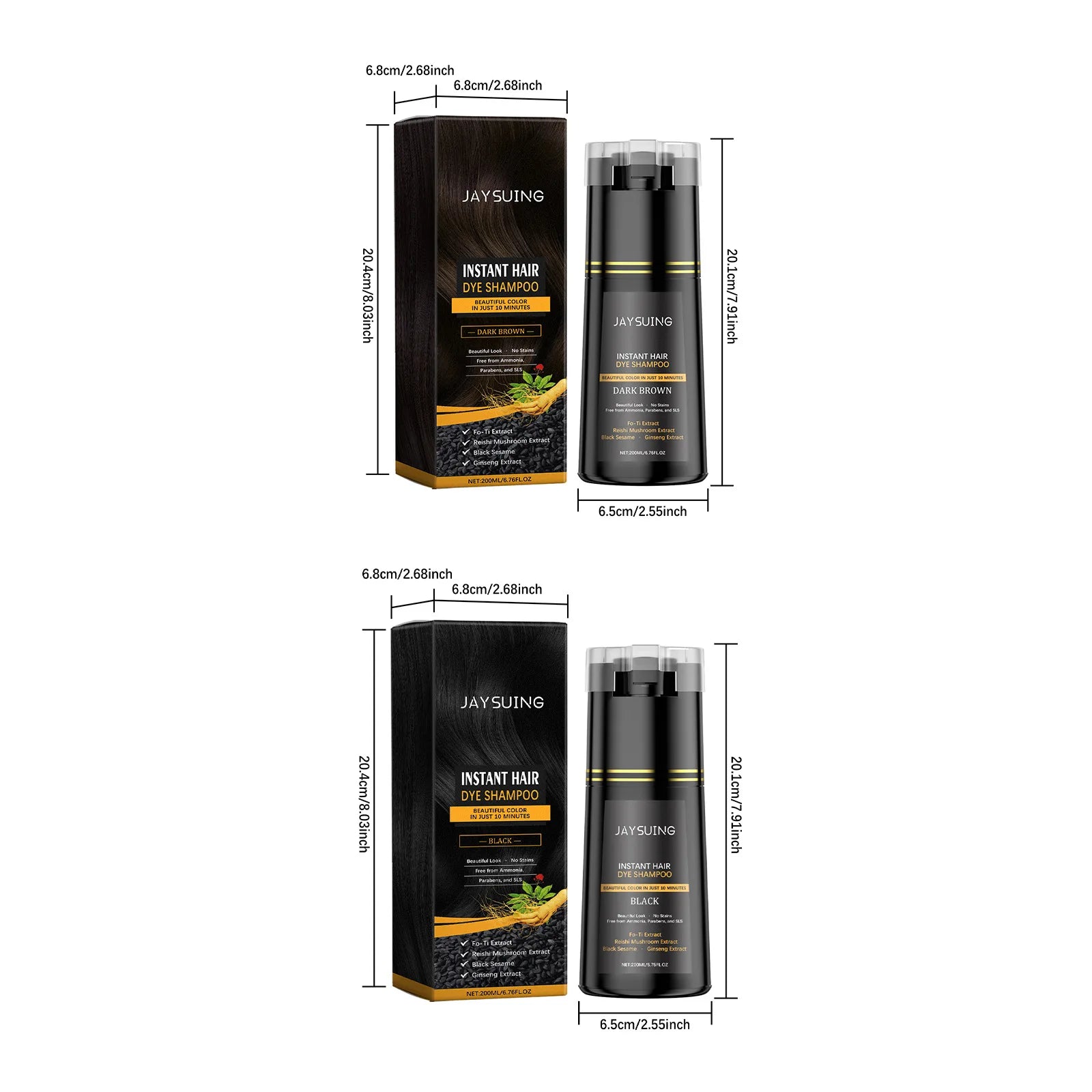 Polygonum Multiflorum Hair Dye Shampoo Herbal Nourish Repair Roots Boost Hair Vitality Repair Hair Damaged Instant Dye Shampoo