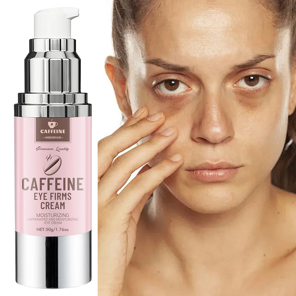 HISENRAIN Under Eye Cream with Caffeine, Vacuum Pump Anti-Aging Firm & Lift Dark Circles Puffiness, Professional Eye Treatment.
