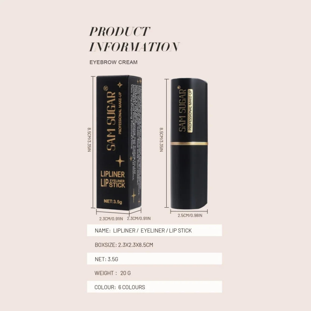 Black Long-Lasting Eyeliner Pen 24-Hour Waterproof Gel Cosmetic Makeup Fast-Dry Lip Liner Highlighter for Smokey Eye Look