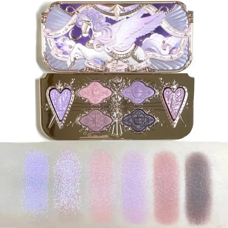 Flower Knows Chocolate Shop Highly Pigmented Eyeshadow Palette Shimmer Matte Glitter Long Lasting Vegan Eye Shadows Cruelty-free
