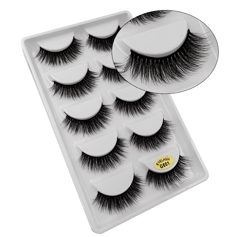 3/5 Pairs 3D Faux Mink Hair Soft Eyelashes Natural Thick Long False Eyelashes Dramatic Fake Lashes Handmade Eyelashes Faux Cils