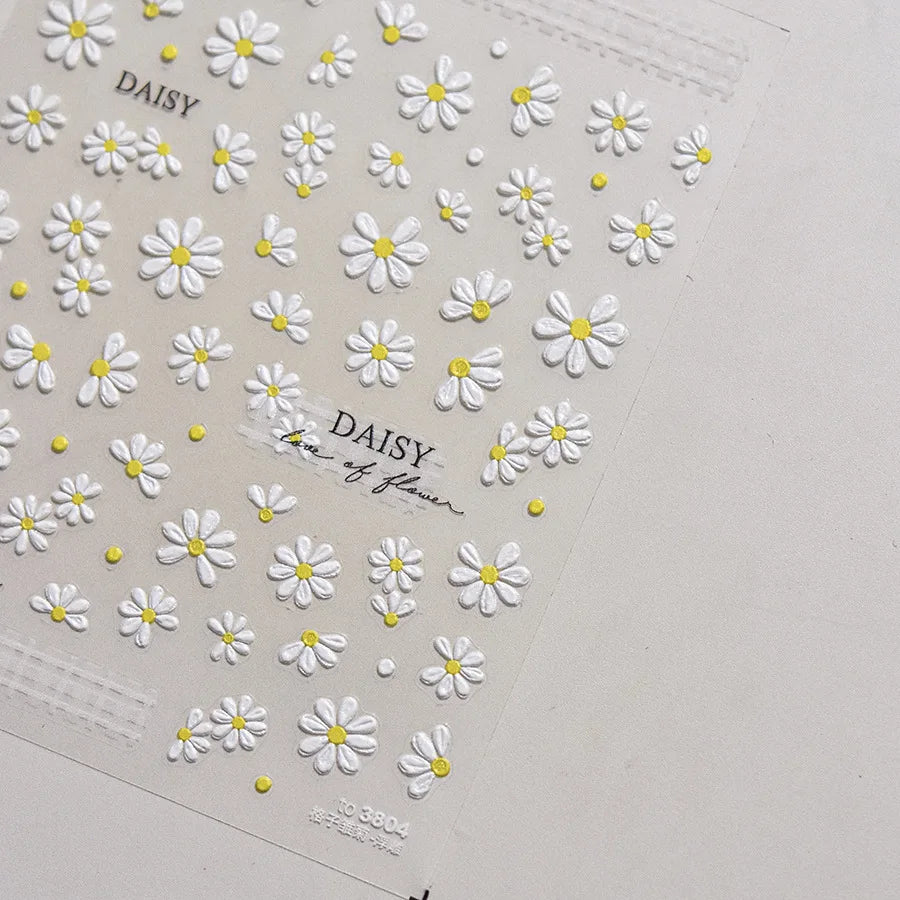 Cherry Blossom Nail Art Stickers 5D Embossed Nail Stickers Spring Self Adhesive Nail Decorations Stickers Decals Manicure Tools