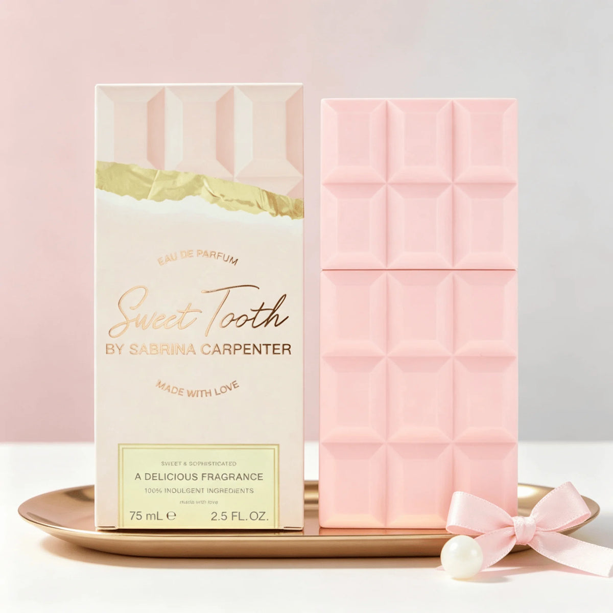 Sabrina Carpenter Sweet Tooth Eau de Parfum For Women Pink Chocolate Bar Shaped Bottle Luxury Gift Box Gourmand Vanilla Chocolate Scent Long Lasting Sweet Creamy Ladies Perfume Spray 75ml