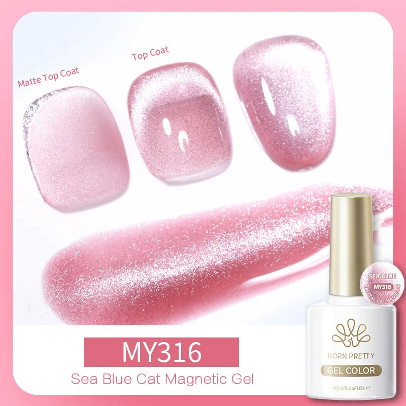 BORN PRETTY 10ml Fruit Green Purple Cat Magnetic Gel Nail Polish 2025 New Whitening Guava Grape Glass Bead Nail Varnish Supplies