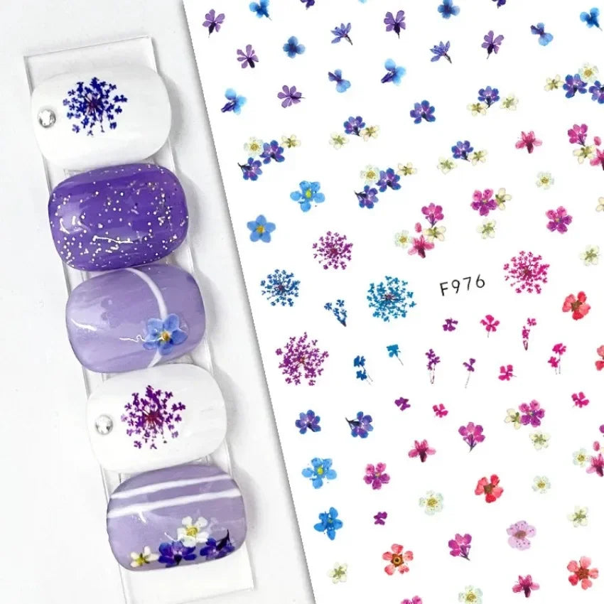 1PCS Black White Butterfly Laser Nail Stickers Y2K Nail Art Decoration Abstract Lines Bronzing Flowers Stickers For Nails