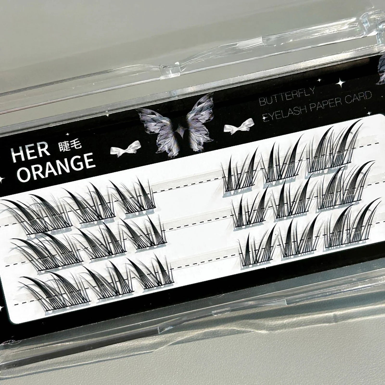 Thin Band Wispy Lash Clusters Cross Slant Flying Style False Eyelashes for Sweet Cool Girls Thick Curled Fake Lashes