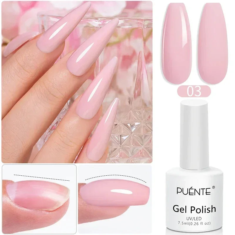 PUENTE 5ml Flower Fairy Gel Nail Polish Pink Blue Purple Natural Dried Flowers Gel For Nail Art Soak Off UV Varnish For Manicure