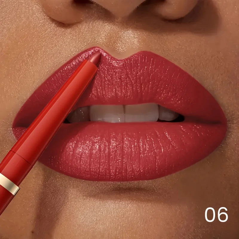 Long-lasting Waterproof Matte Nude Lip Liner - High Pigmentation, Retractable, Smooth Application, Natural Look
