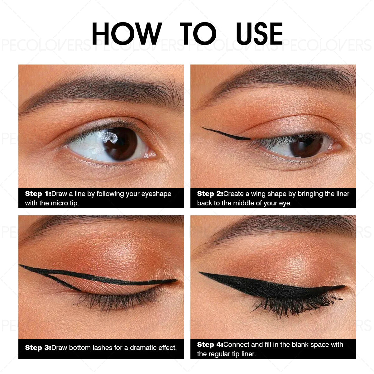 5PCS Smooth Liquid Eyeliner, Tip-resistant, Waterproof, Quick-drying, Soft, Perfect for Precision and Dramatic Eye Appearance