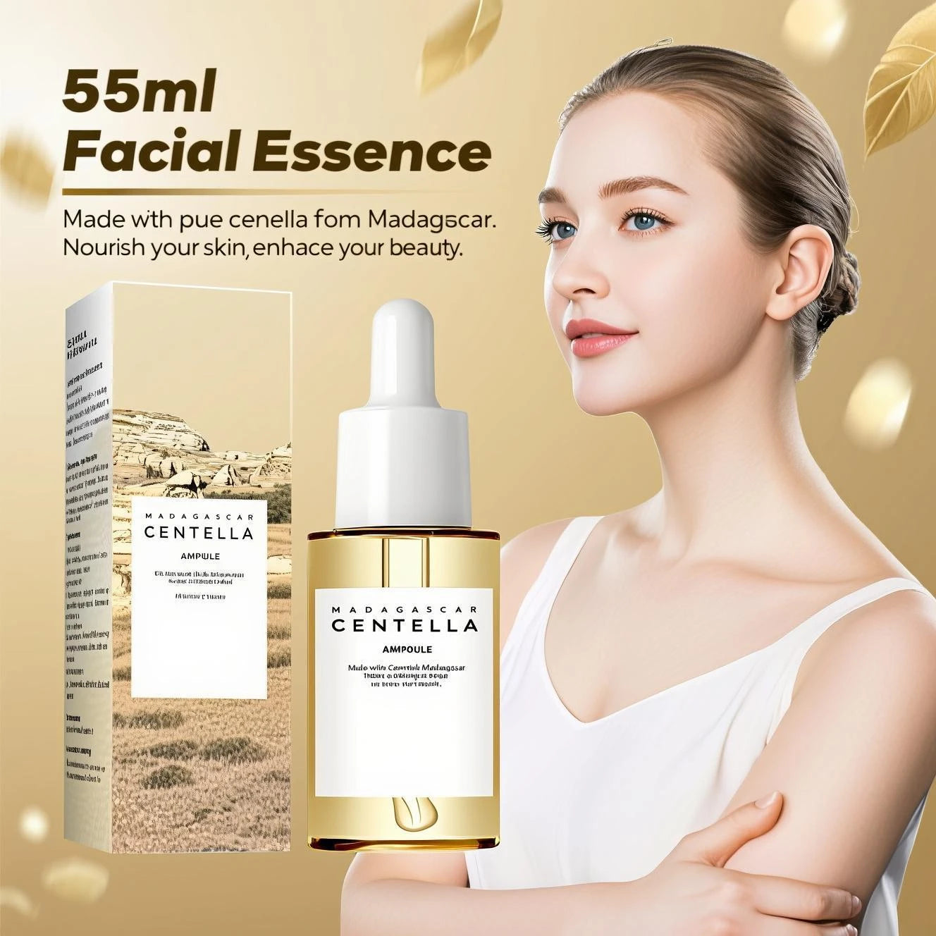 Centella Asiatica Brightening Serum: Calms Irritation, Reduces Breakouts, Balances Sebum & Diminishes Dark Marks for Clear Skin.