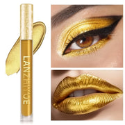 Golden Liquid Eyeshadow Liquid Mermaid Pearlescent Shimmer Eyeshadow Liquid Lip Glaze Color Rendering Shiny Dual-use Lip Gloss