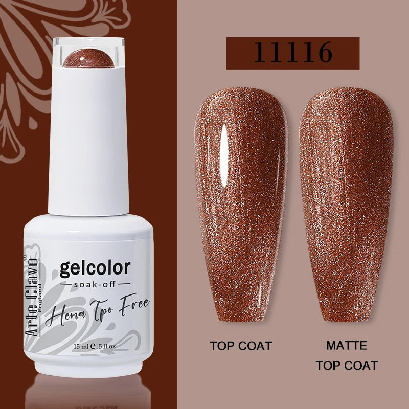Arte Clavo 116Colors Gel Nail Polish 15ml Colorful Gel Semi Permanent Soak Off UV Gel Nail Art DIY Design Varnishe Nail Supplies