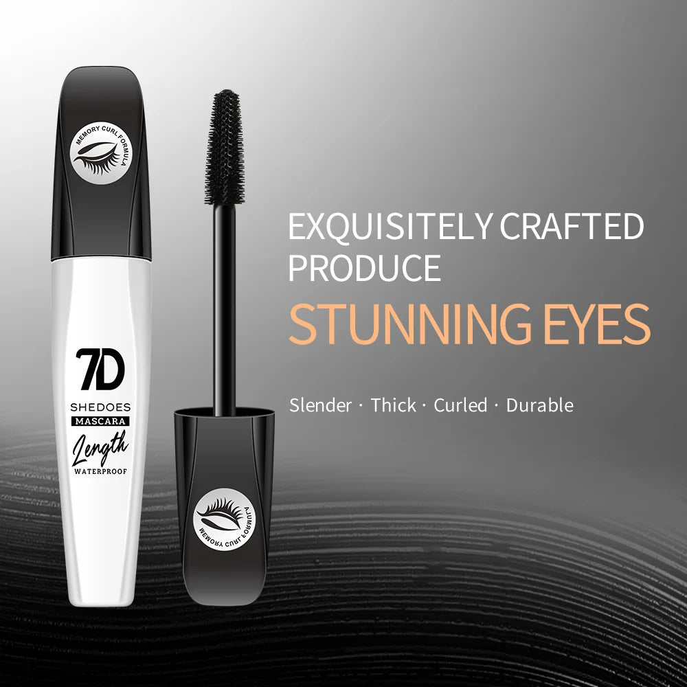7D mascara waterproof and easy to remove makeup, no smudging and no makeup removal, slender and curled thick mascara