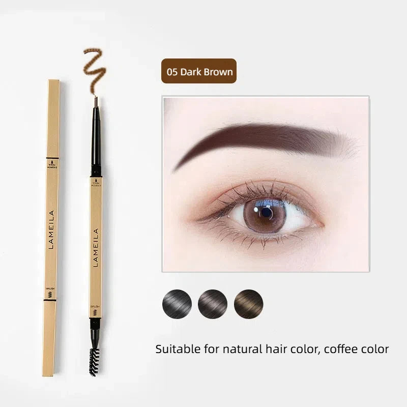 5 Colors With Brush Double Head Eyebrow Pencil Waterproof Smooth Eyebrow Stick Sweatproof Eyebrow Gel Tattoo Pencil Cosmetics