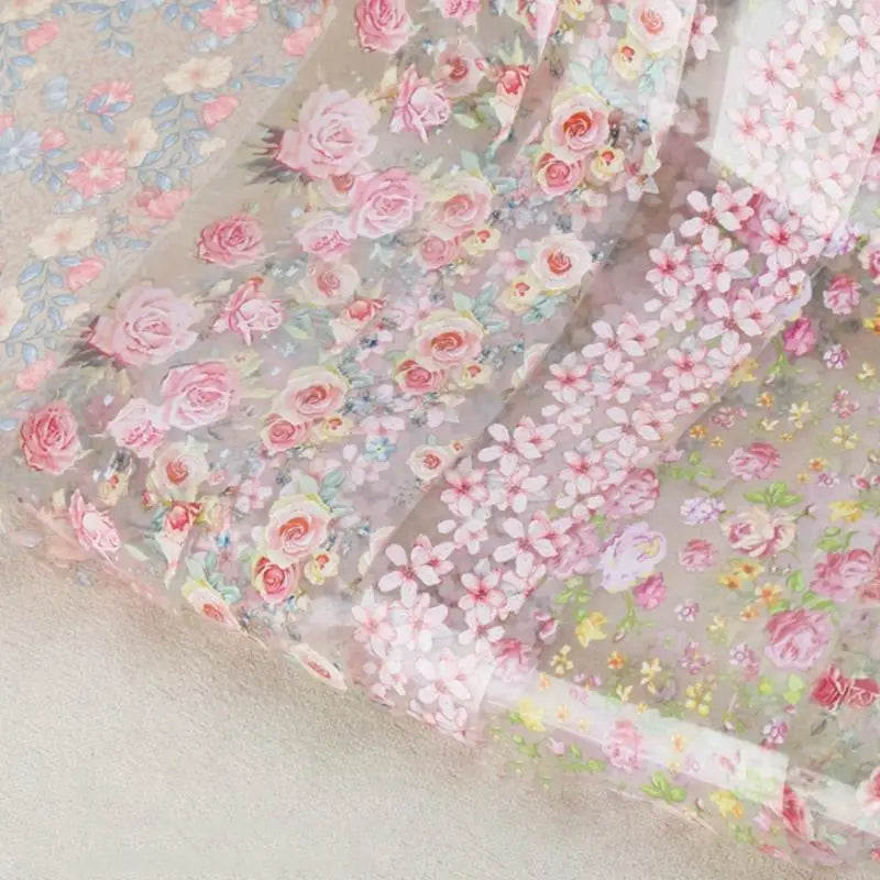 ✰✪Rose Flower Nail Art Transfer Foil Stickers 100cm Long Strip for Salon and Home Use Easy DIY Manicure Decoration