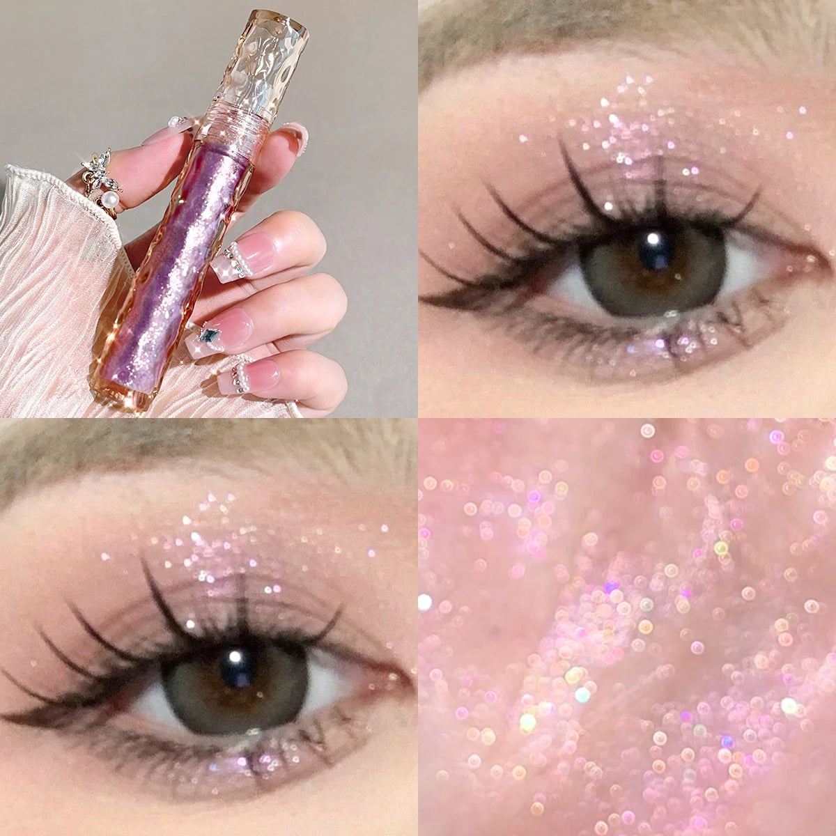 Halloween Glitter Eyeshadow Liquid - Glossy glitter long-lasting singlecolor tiny sparkling shimmer eyeshadow for festive makeup