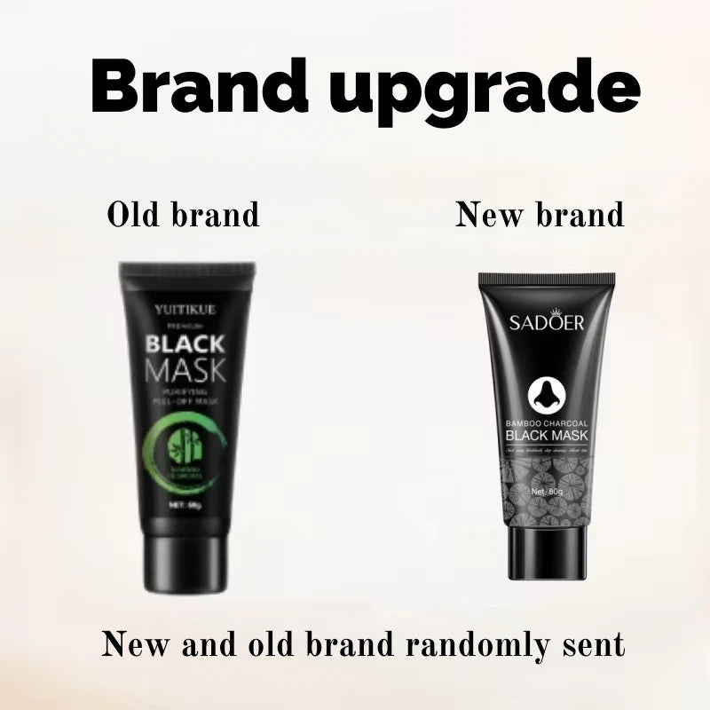 Bamboo Charcoal Blackhead Mask - Peel-Off Mask Containing Ascorbic Acid and Hyaluronic Acid, with Moisturizing and Oil-Controlling Properties, Can Cleanse the Skin.