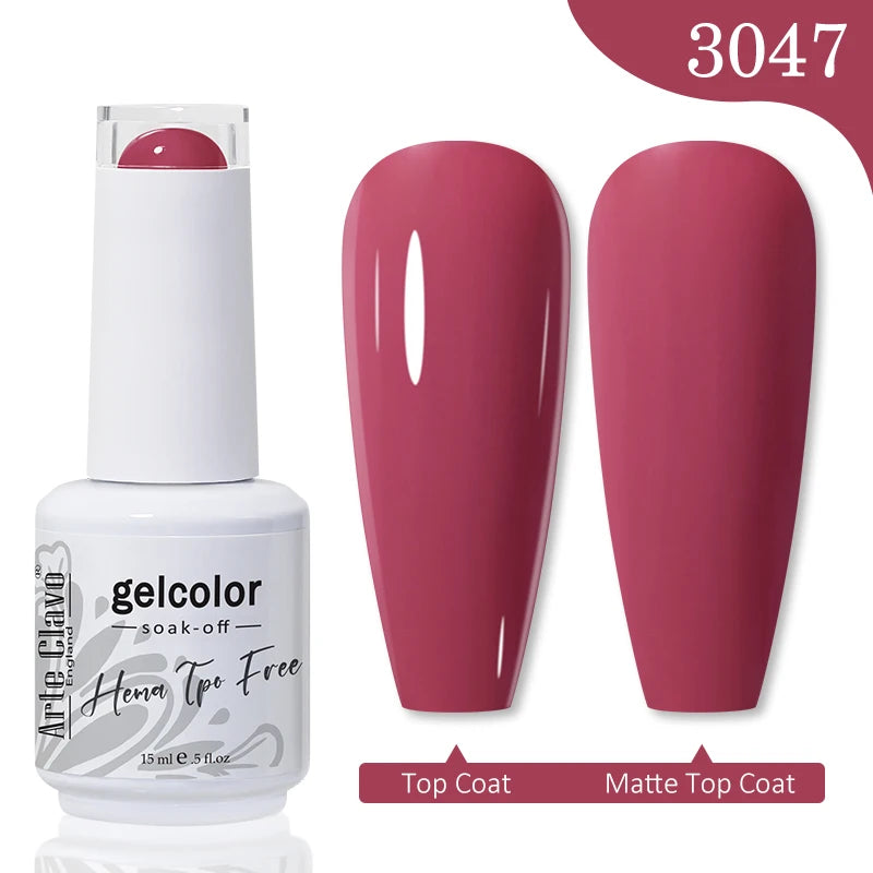 Arte Clavo 15ML Red Brown Color Gel Nail Polish Autumn Winter Nail Art Gel Nail Supplies Semi Permanent Soak Off UV Gel Varnish