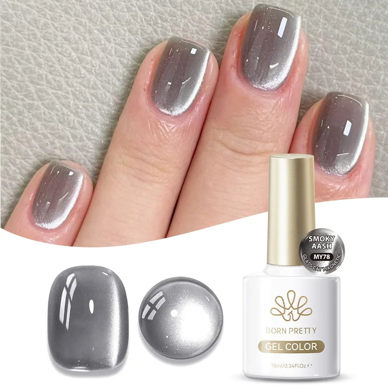 BORN PRETTY 10ml Rhine Lake Blue Cat Magnetic Gel Dark Blue Glitter Soak Off UV Gel Nail Art Varnish Manicure Nail Art Salon