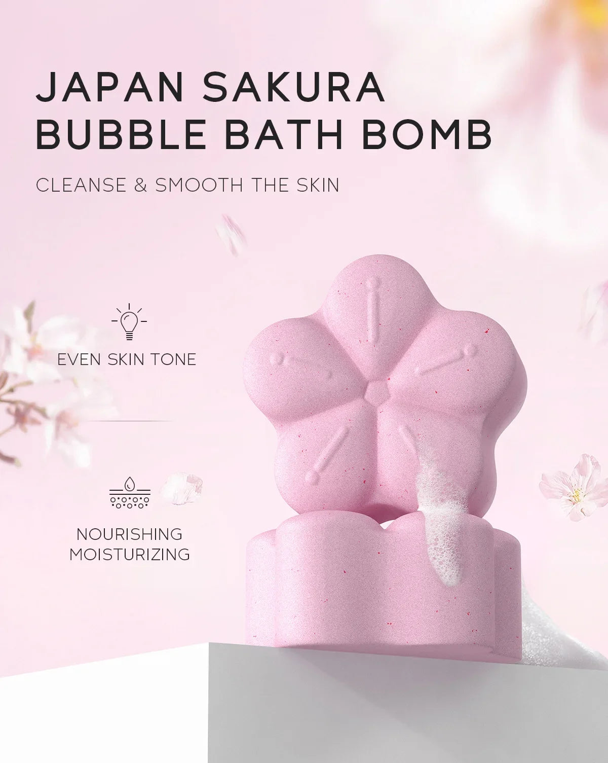LAIKOU Japanese Sakura Bath Bubble Explosion Bath Salt for Body Cleansing Moisturizing 30g