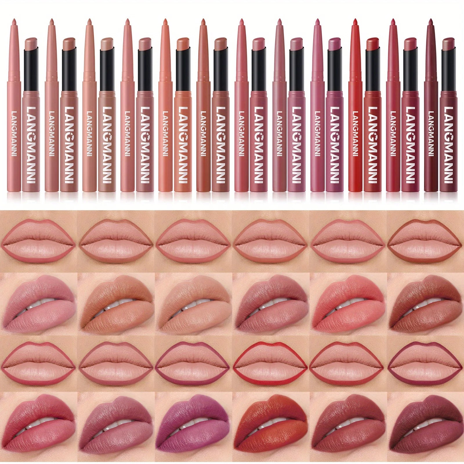 Oblique Rotating Matte Lipstick Lasting & Matte Lip Liner 2 Combination Set