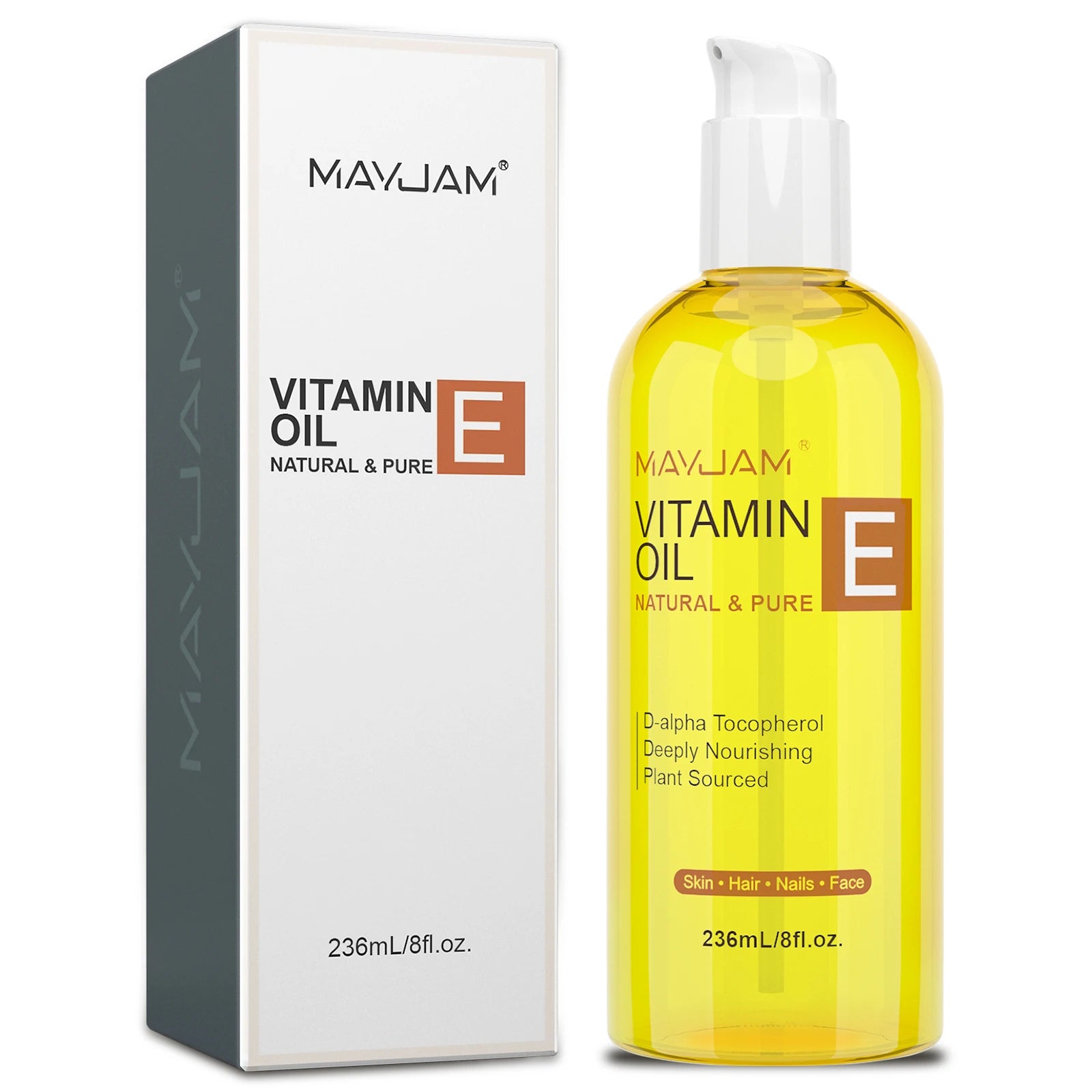 MAYJAM Pure & Natural Vitamin E Oil for Face Body Hair Moisturizing & Nourishing D-Alpha Tocopherol Jojoba Sunflower Seed Oil