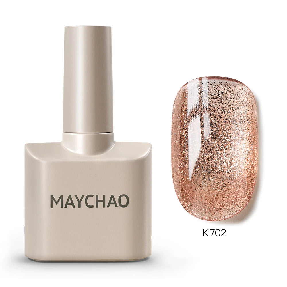 MAYCHAO Cherry Red Gel Nail Polish 12ml Glossy Semi Permanent Soak Off UV LED Frosted Gel Nails Base Painting Varnish
