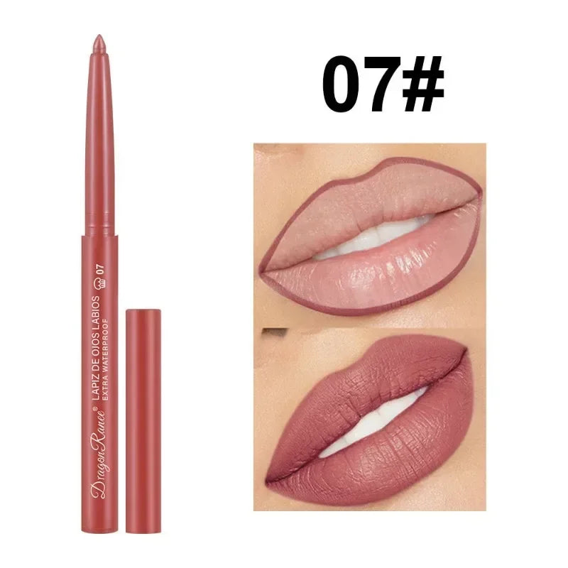 Waterproof Matte Lipliner Pencil Sexy Red Contour Lip Tint Lip Stick Lasting Moisturising Non-stick Cup Lips Makeup 12Colors