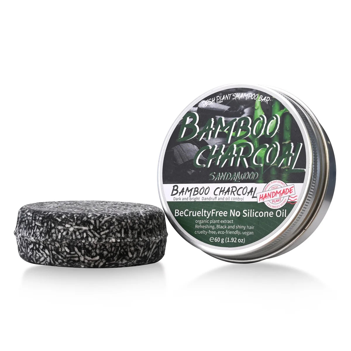 60g Bamboo Charcoal Handmade Soap Refreshing and Fluffy Solid Shampoo Soap Bar Hair Soap