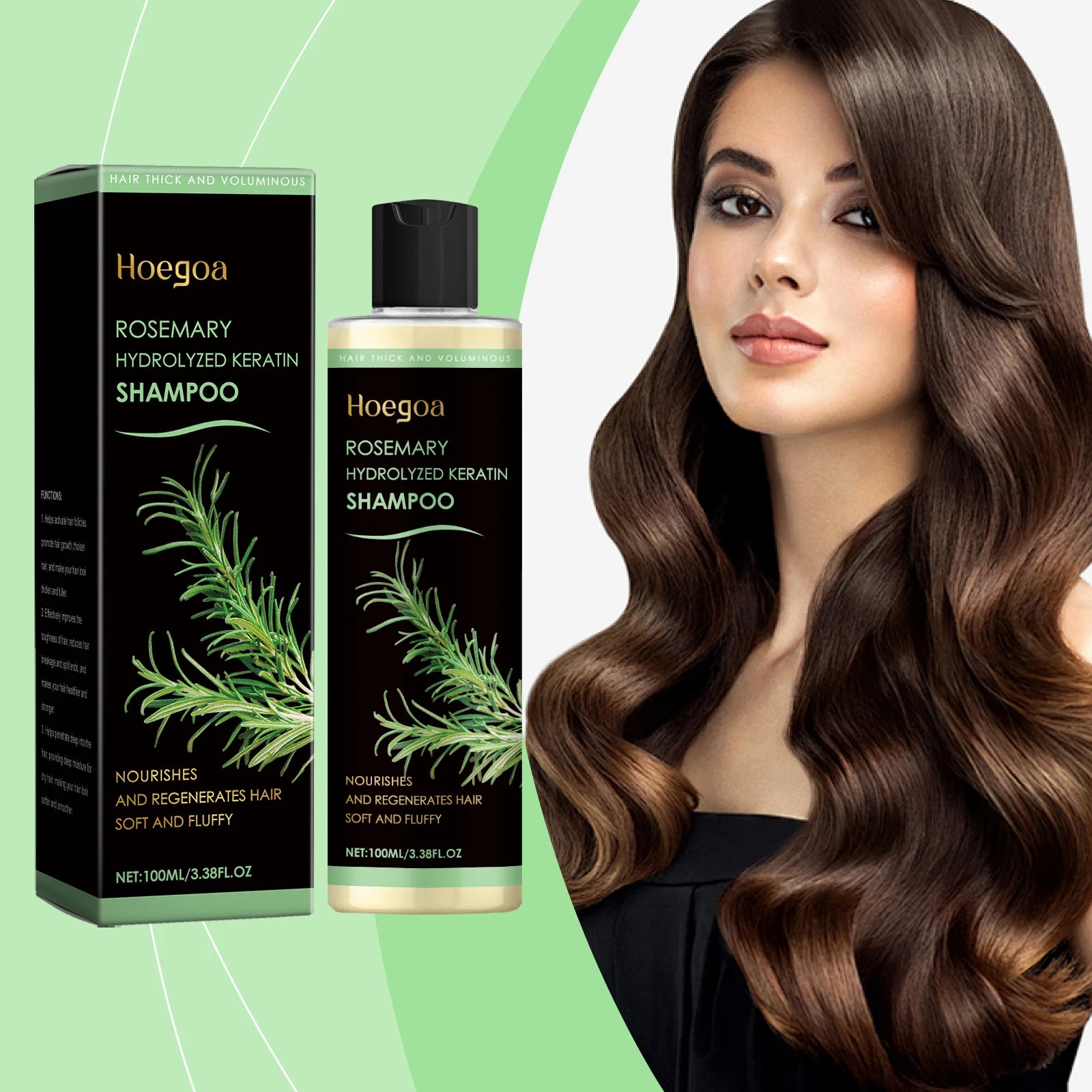 Rosemary Natural Shampoo Thickening & Strengthening Deep Nourishing Scalp Care Moisturizing Shampoo for Dry Damaged Hair Hair Home Use