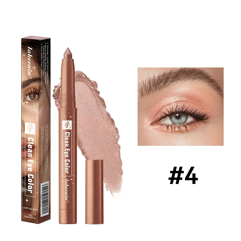 12 Colors Waterproof Eyeshadow Sticks Long Lasting High Pigmented Shimmer Glitter And Matte Eyeshadow Pencil Makeup