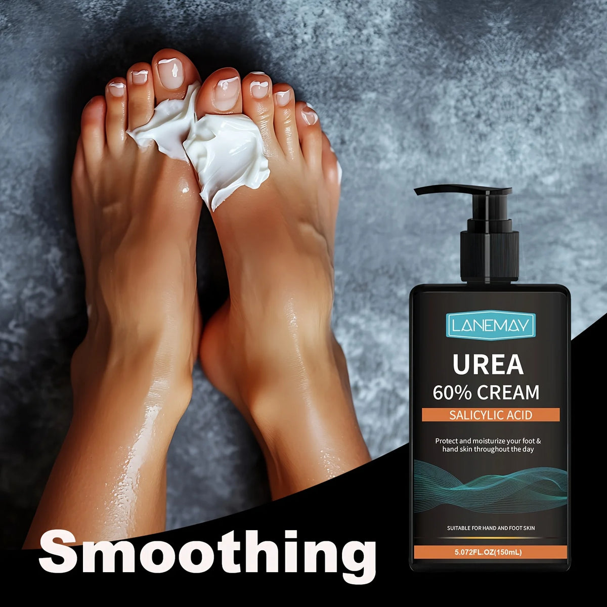 Urea 60% Cream with Salicylic Acid - Intensive Moisturizing for Dry, Rough Skin, Non-Greasy Formula - Ideal for Hands & Feet