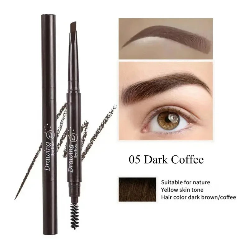 Double-headed Eyebrow Pencil Extremely Fine Waterproof Eyebrow Enhancers Long Lasting Brow Cosmetics Professional Brow Makeup
