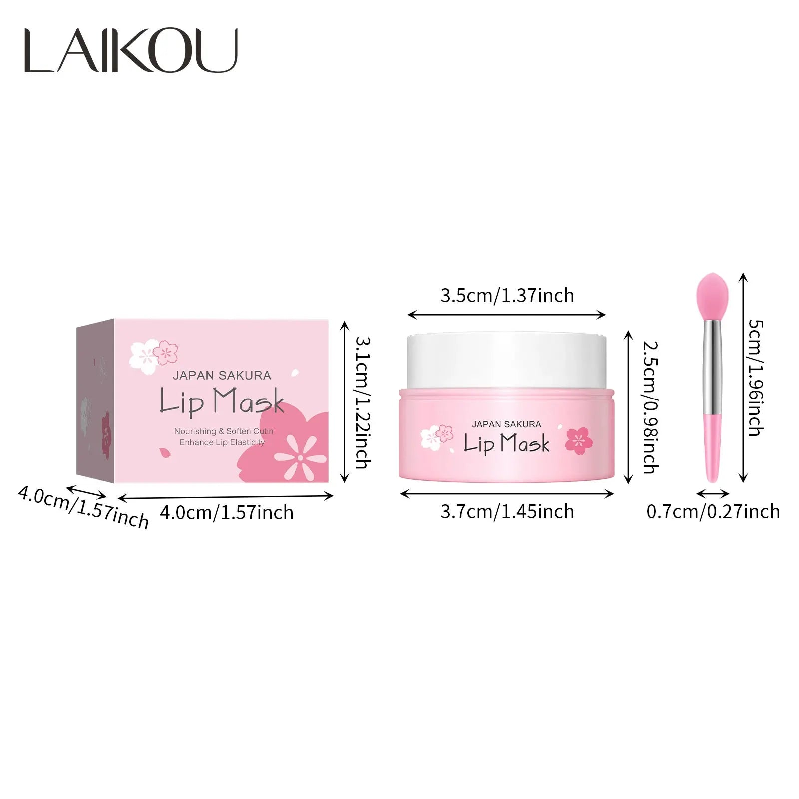8g LAIKOU Sakura Lip Sleeping Mask Hydrating Moisture Nutriousing Wrinkle Smoothing Dryness Lip Mask Korean Cosmetics Skin Care