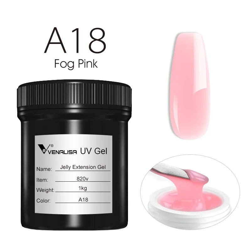 VENALISA Jelly Gel Large Volume 1L Jelly Nude Collection Not Burning Soak Off UV LED Soft Extension Gel Nail Gel Nail Manicure