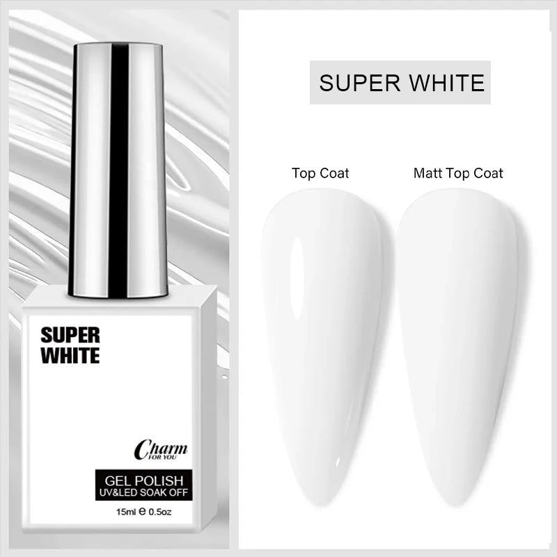 15ml Classic Gel Nail Polish, Vibrant Black,White Red Shades Varnish Easy Soak Off UV LED Nail Gel for Home Salon & DIY Nail Art