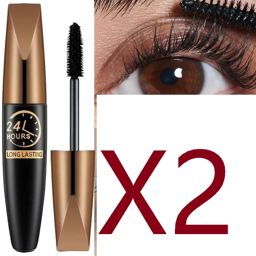 5D Eye Black Mascara Waterproof Lengthens Eyelashes Extension Silk Fiber Mascare Eye Makeup for Women Cosmetic Korean Make up
