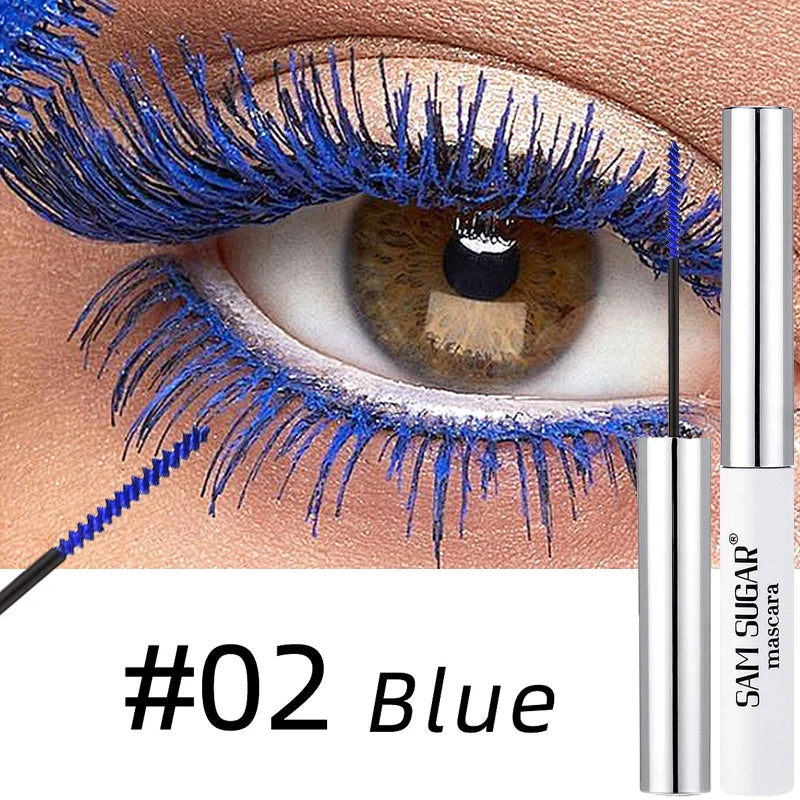 Colorful Curling Mascara Fine Brush Lengthens Eyelashes Thick Waterproof Blue Mascara Natural Eyelash Green Halloween Eye Makeup